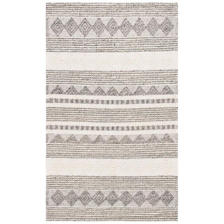 Safavieh 8 x 10 ft. Natura Rectangle Hand Loomed Area Rug, Black & Ivory NAT331Z-8